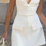 House Of CB  OLYMPIA White Plunge MINI DRESS NWOT Size‎ S Photo 0