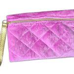 Ipsy Pink Quilted Velvet Pouch Zippered Cosmetic Bag Toiletries Makeup Bag Photo 0