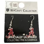University Of Alabama Crimson Tide WinCraft Earrings Script Hook 1.25" New Red Photo 0