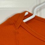 We The Free Lucy Layering Top Orange 3/4 Sleeves Slightly Cropped Boatneck XS Photo 6