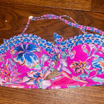 Lilly Pulitzer  Agnes Bustier Bikini Top Pink Isle Last Bud size 10 Photo 0