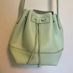 J.Crew Mint Green Leather Downing Bucket Bag Photo 0