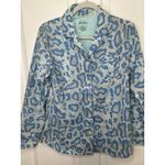 Nick & Nora  Pajama Set‎ Blue Python Snake Print Sleepwear Lounge Set Size Small Photo 1