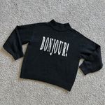 A New Day  Black 'Bonjour' Sweater Photo 2