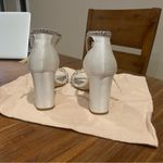 Badgley Mischka  Cream and Silver Embellished Sandals Photo 4