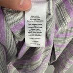 Talbots T by XL Top Striped Gray Purple Drawstring Hem Slouchy Soft Knit Comfy Photo 5