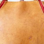 Claudia Firenze Purse British Tan Leather Red Suede Trim Handbag Tote Italy READ Brown Photo 9
