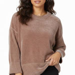 Chelsea & Theodore Chenille Knit Sweater Womens M Brown Cozy Neutral Clean Girl Size M Photo 0