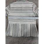 Chico's Textured Knit Zipper Front Jacket Women Large Ivory Career Striped Tweed Photo 7