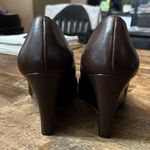 Chadwick's  COLLECTION Chocolate Brown Leather Pumps Wedge Heels Size 6.5 Photo 4