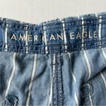 American Eagle high waist paper bag chambray striped shorts size 10 blue & white Photo 4
