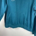 Nike Womens Logo Funnel Neck Hoodie Sweatshirt Sz Large Teal Blue Glitter Photo 7