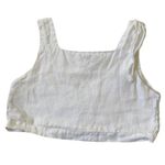 ZARA  White Linen Crop Top Women Size Large | 13-9 Photo 1