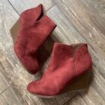 Soda  Mid Ankle Stacked Wedge Heel Zipper Bootie size 7.5 Photo 1