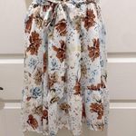 Cream Floral Spaghetti Strap Belted Mini Dress Photo 3