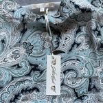 Gold Hawk 100% Silk Paisley Cami Tank Top Olive Branch Print Size M Boho Y2K Blue Size M Photo 4