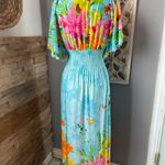 Tropical Floral Maxi Dress in Light Blue by [Brand] Size M Photo 2