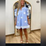 Strut & Bolt  floral embroidered mini poplin dress $130 S fall party preppy boho Photo 2