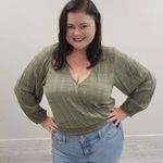 American Eagle  Green Wrap Blouse - Size XL Photo 0