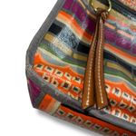 Fossil Vintage  Womens Crossbody Purse Handbag Multicolor Stripes Coated Canvas Photo 7