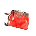 Burgundy & Red Tignanello Crossbody Purse Genuine Leather Trim 9"x8" Photo 9