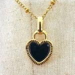 Dainty gold tone heart pendant necklace Gold Photo 0
