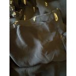 Rebecca Taylor Shirt Women 4 Black Metallic Gold Silk Ruffle Button Down Top Photo 8