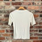 J.Crew White Refined Rib Elbow Sleeve T-shirt Photo 4