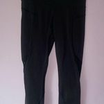 Lululemon Size 6 Black Cropped Leggings Mesh Cutouts Athleisure Gym Photo 0