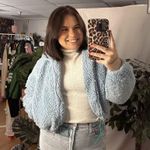 Urban Outfitters Sherpa Cropped Jacket Light Blue Size XS Photo 1