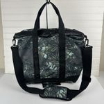 LeSportsac Large Tropical Camo Leaves Green Tote Messenger Shoulder Laptop Bag Photo 3