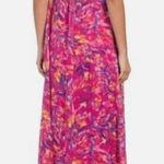 Nicole Miller NEW  NY Hot Pink Floral Print Sleeveless Maxi Shift Dress Size XL Photo 1