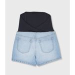 Isabel Maternity Over Belly MIDI Maternity Light Wash Jean Shorts Size 4 Blue Photo 1