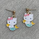 Sanrio Hello kitty as Mermaid cute post earrings by  Girls or Adults gift new Photo 2
