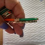 Set of 8 Vintage Bangles Green Orange Photo 2