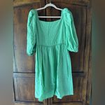 STINE GOYA | Marine Sage Green Smocked Puff Sleeve Mini Dress | XS Photo 3