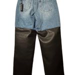 BLANK NYC NEW Colorblock Wide Leg Pant The Baxter Jeans Faux Leather Size 27 Photo 4