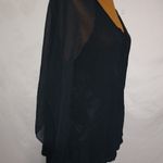 Seven7  L Black Sheer Butterfly Sleeves Top Photo 1