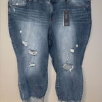 Torrid  premium stretch boyfriend crop Distressed Jeans size 30 NEW #719 Photo 0