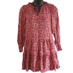 Max Studio Women's Rust Floral Prairie Mini Dress Boho Long Sleeve Size Medium Photo 1