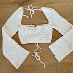 Glassons  - Long Sleeve Crochet Top in White Photo 0