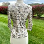 MSK V Neck Foil Knit Faux Wrap top size small Gray Photo 10