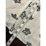 Cloud Ten Women's Large Linen Blend Dress Cream Black Floral Print Pockets New Photo 15