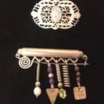 2Vintage Silver Brooches Photo 0