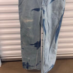 Vintage Liberty Blue Denim Tie Dyed Overalls Size 34 Photo 3