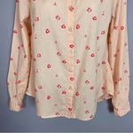 Levi's  Button-Up Shirt Women Lightweight Size Small Light Peach Pink Long Sleeve Photo 3