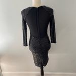 Alice + Olivia Black Sequin Bodycon Stretchy Mini Cocktail Dress Size 4 Photo 1
