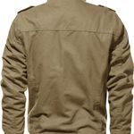 Men's Cotton Jacket Full Zip Lightweight Military Cargo Work Casual Jacket Outwear Coat Photo 4