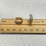 Sparkling Rose Gold Tone CZ Hoop Earrings Minimalist Modest Everyday Glam Photo 4