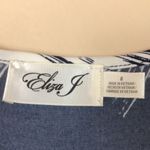 Eliza J Women’s Jersey Knit Blue White V-Neck Twist Front Tie Back Maxi Dress Photo 7